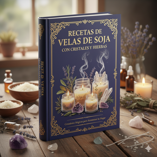 Recetas de velas de soja con cristales y hierbas